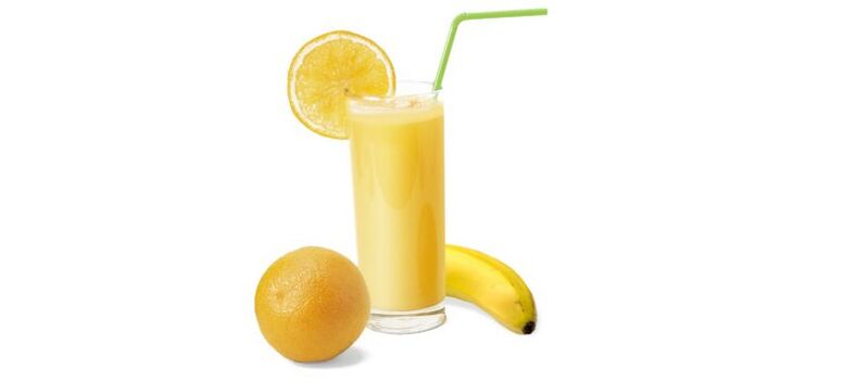 Smoothie con plátano e laranxa para beber